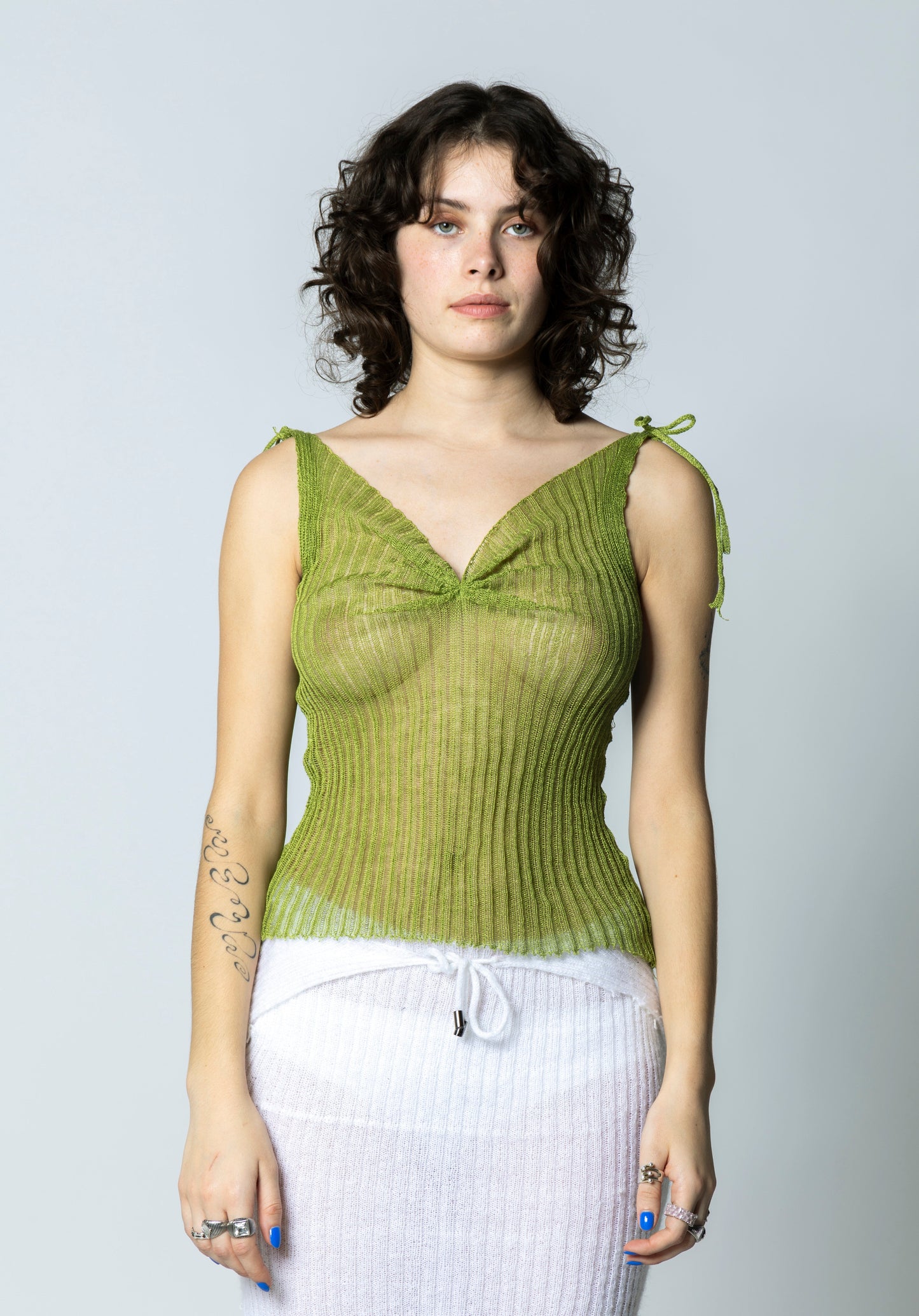 Linen Rabia Top - Green