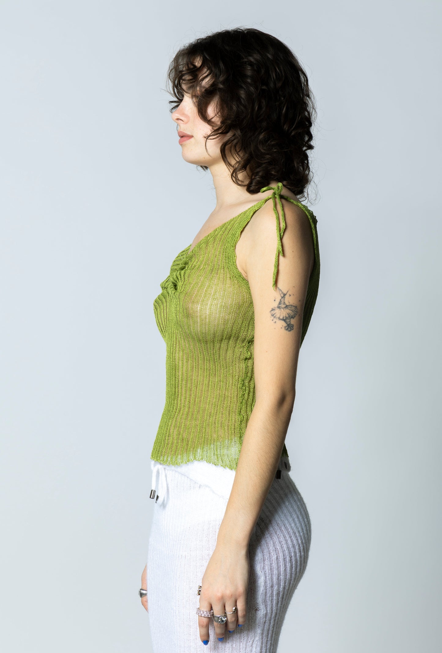 Linen Rabia Top - Green